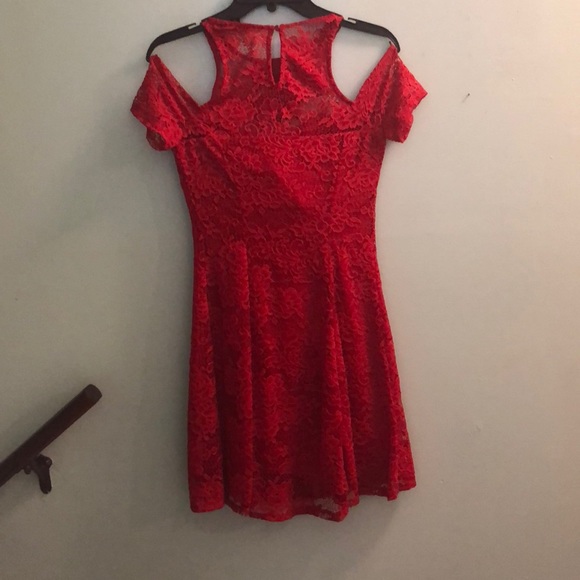 Material Girl Dresses & Skirts - Cold shoulder Red dress.